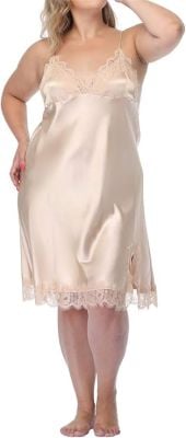 Satiny Full Slip With Lace