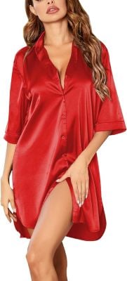 Satin Button Down Night Gown