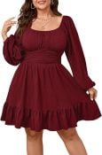 Rouched A-Line Mini Dress Plus Size