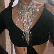 Long Rhinestone Bib Choker