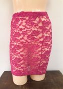Pink Lace Mini Skirt SK007