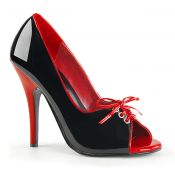 Red And Black Lace Up Pump Seduce 216