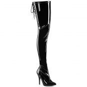 Crotch High Boot With Back Lace