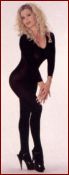 Long Sleeve Opaque Full Bodystocking Queen Size Black