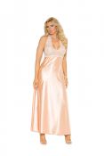 Peach Lace And Satin Gown