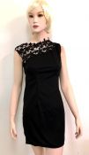 Black Sleeveless Dress With Lace Detail